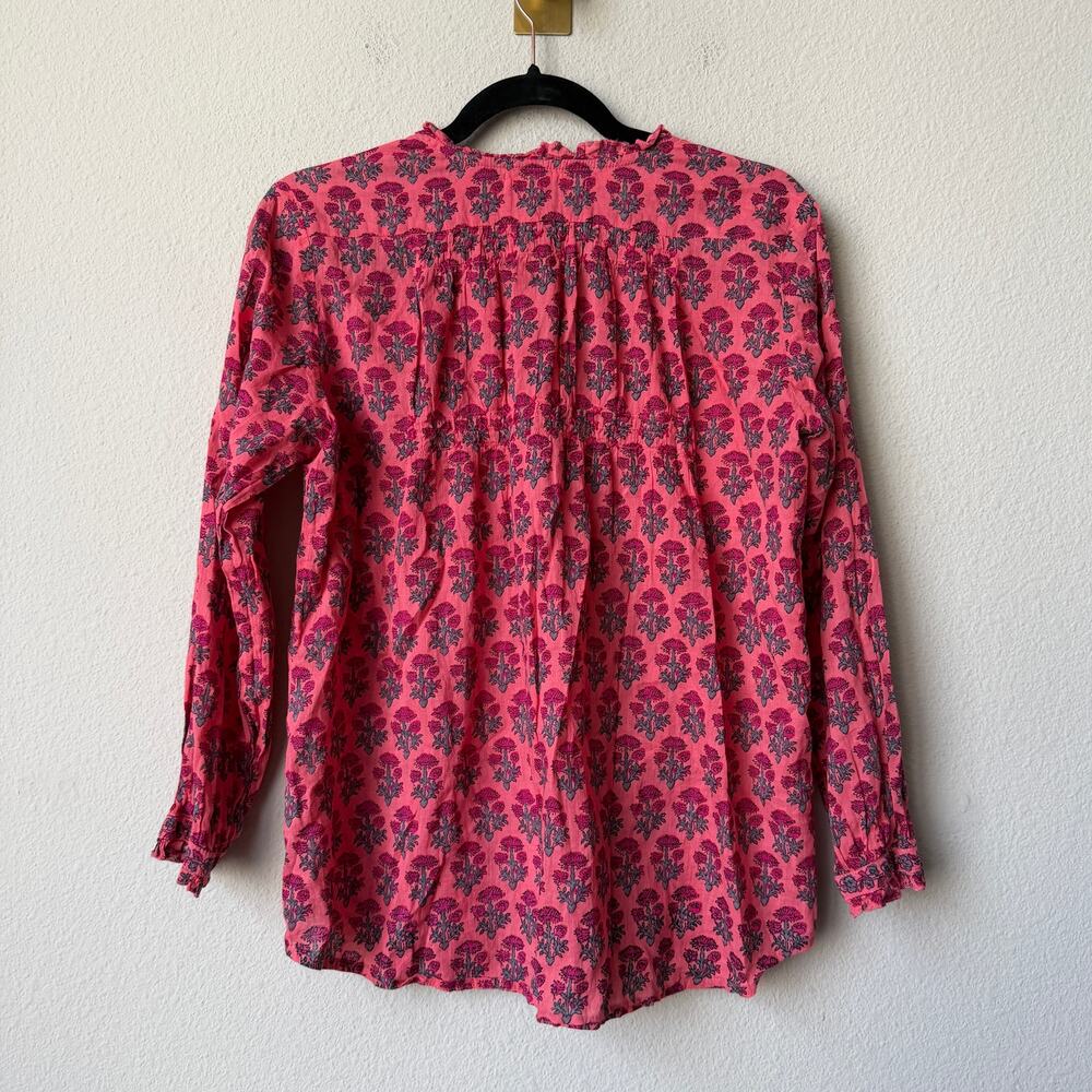 Lola Australia Pink Floral Cotton Long Sleeve Blouse Size S - Picture 3 of 7